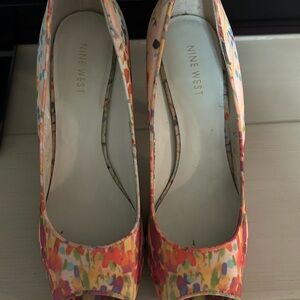 Nine West Colorful Peep Toe Heels